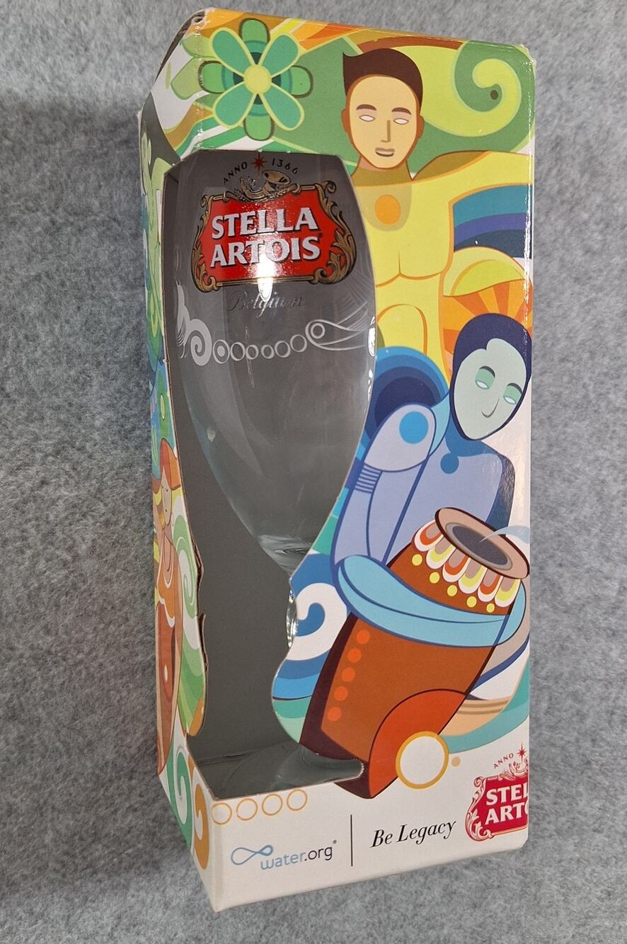 Stella Artois Water org Limited Edition Brazil Chalice Beer Glass Chamarelli NIB